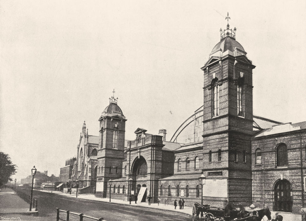 LONDON. Agricultural Hall- Liverpool road entrance 1896 old antique print